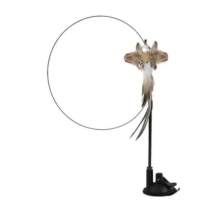 Jouet interactif pour chat en forme de paon avec clochette