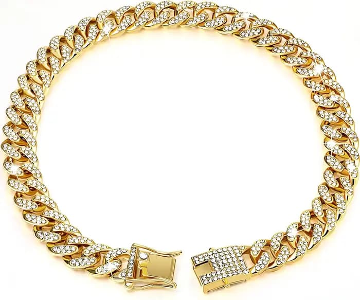 Collier de luxe à maillons cubains pour chat
