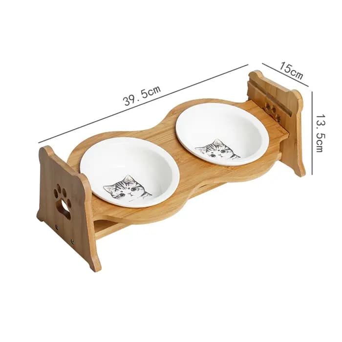 Bol en céramique réglable en hauteur pour chat