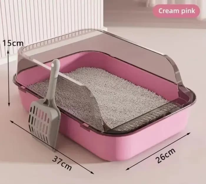 Grande litière pour chats avec parois hautes pour plusieurs chats