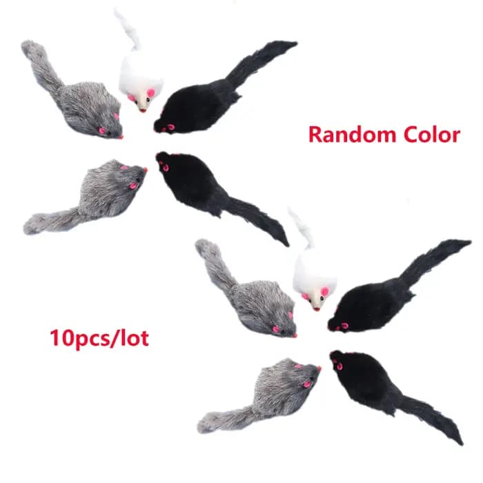 5/10 pièces faux souris chat jouet