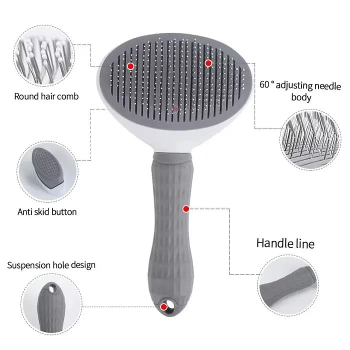 Brosse autonettoyante pour animaux de compagnie, peigne pour chiens et chats, accessoire de toiletta