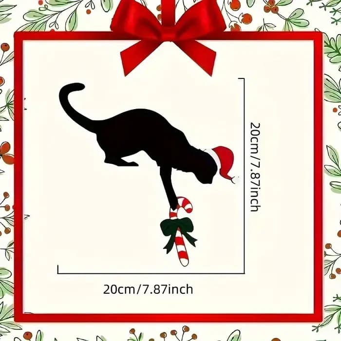 1 charmant ornement d'angle de porte de noël en forme de chat – Style bois vintage, définit parfaitement l'humeur festive