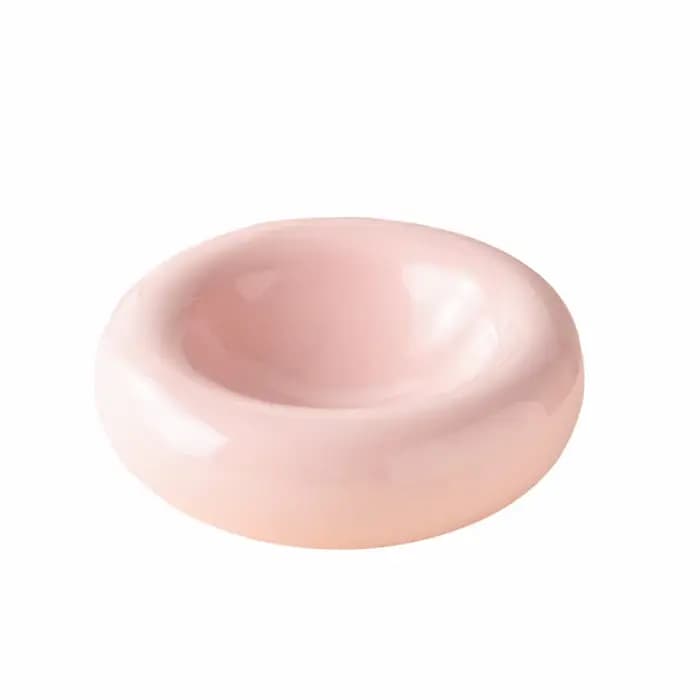 Bol pour chat en céramique minimaliste, forme donut, grande capacité, antidérapant, design esthétiqu