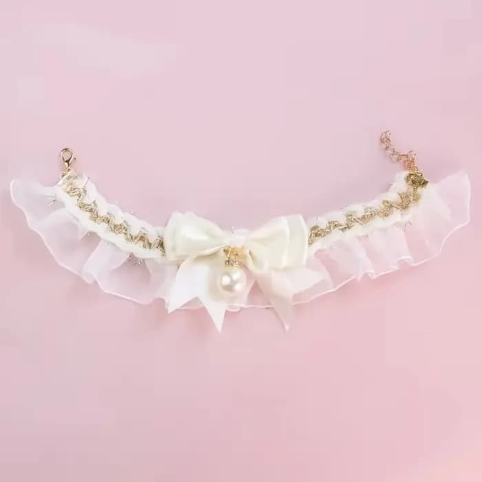 Collier de chien mignon nœud en dentelle colliers de chat