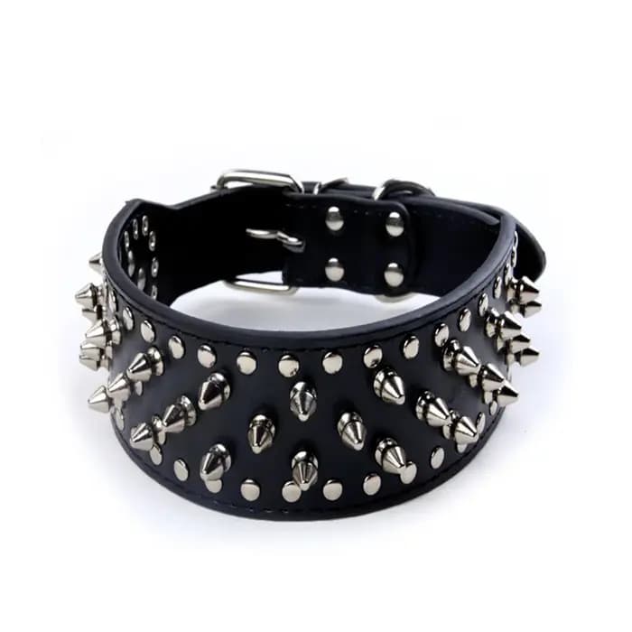 Collier de chien en cuir clouté à pointes de crâne pour chiens de taille moyenne et grande bouledogue réglable Anti-mors