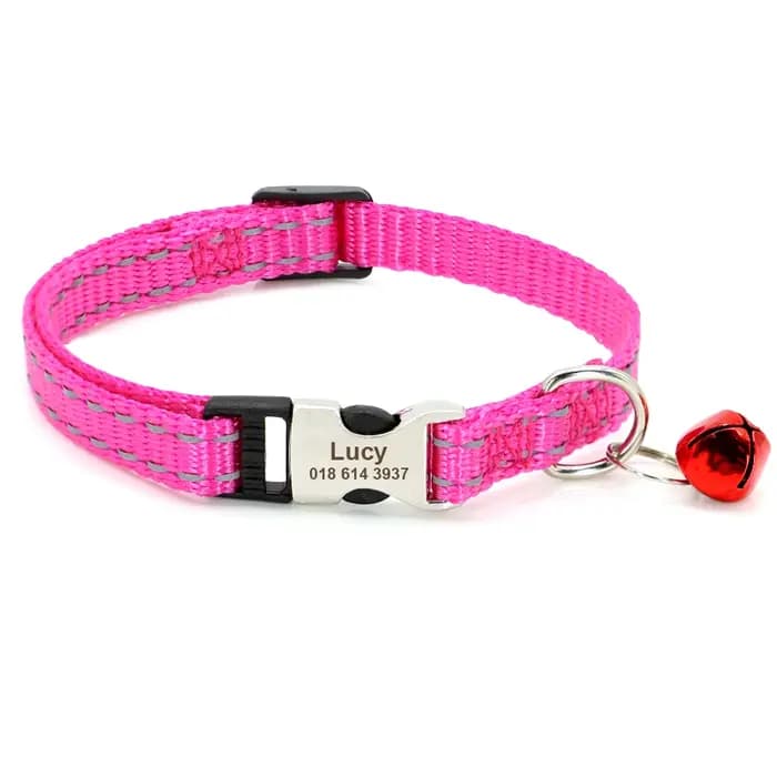 Collier de chat avec plaque signalétique personnalisée