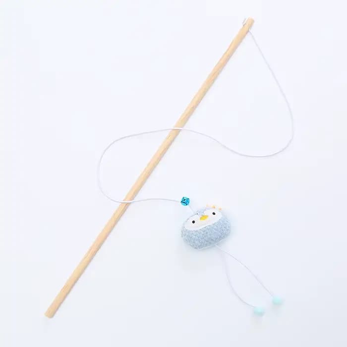 Jouet pour chat, poteau en bois en forme d'animal mignon, bâton câlin en peluche avec cloche, fourni
