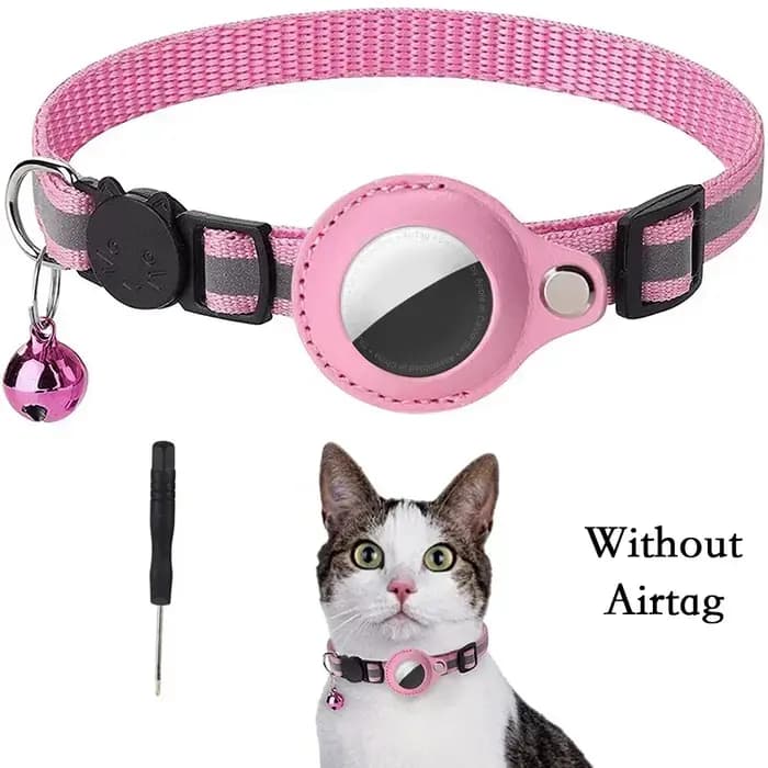 Collier anti-perte pour chat avec étui de protection pour Airtag, clochette, sans GPS, réfléchissant, accessoires pour chatons