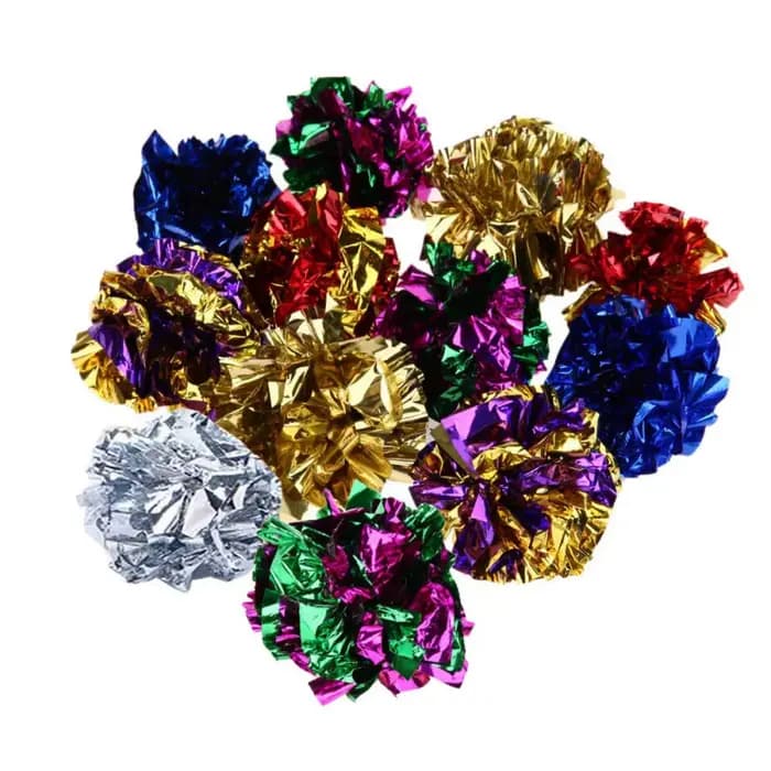 Jouet pour chat de compagnie, boule de papier froissée de couleur, jouets sonores pour chat, produit