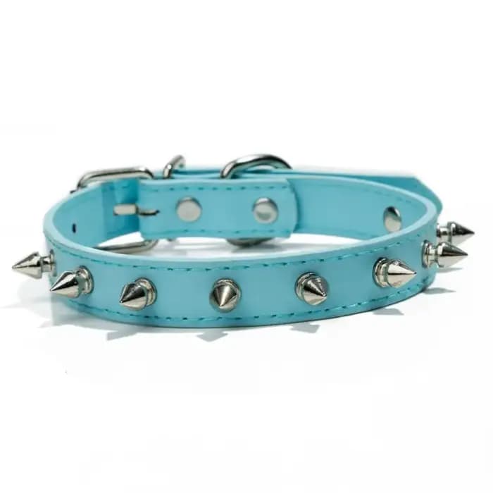 Collier en cuir coloré et réglable pour chat et chien