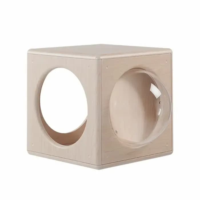Maison de chat semi-fermée en bois, blocs de construction, combinaison de produits de bricolage, cad