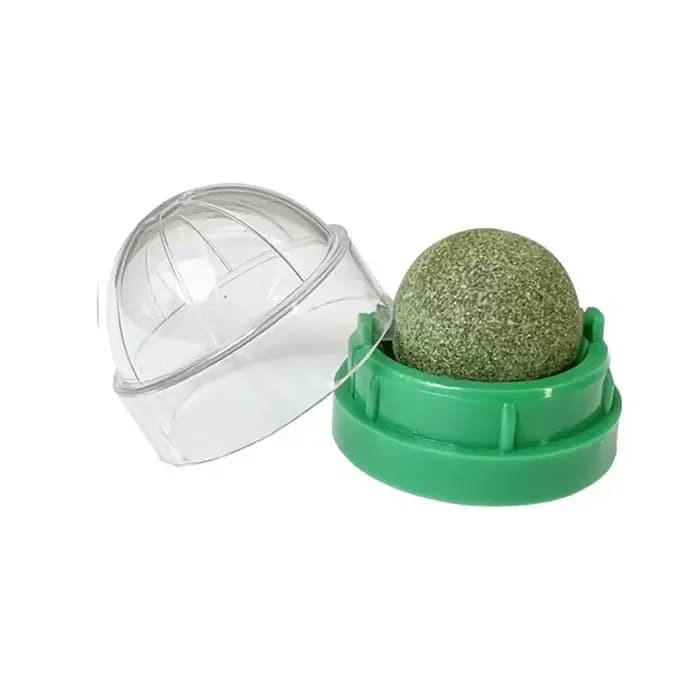 Boule d'herbe à chat rotative, jouet mural pour chat, auto-jeu, soulagement de l'ennui, jouet de léchage de Biscuit molaire, fournitures interactives