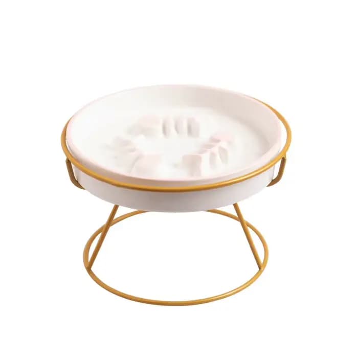 Filles en céramique pour chat, protection du cou des pieds hauts, bols de nourriture pour animaux de compagnie de grand diamètre, bol plat pour visage, assiettes à collation, bol de nourriture lente,