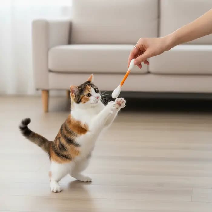 6 Jouets géants en forme de coton-tige pour chat avec herbe à chat