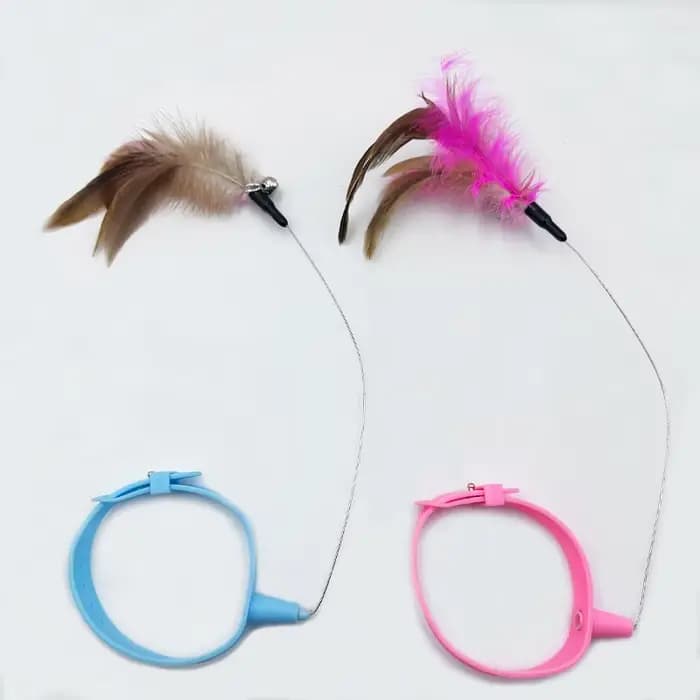 Nouveau produit : Collier jouet pour chat à plumes et clochette, pour auto-entretenement, Fournitures pour animaux de compagnie