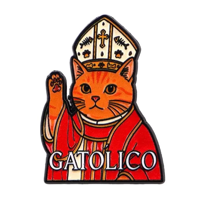 Pins en émail et broches « Orange Cat Energy » pour les amoureux des chats, badges pour sacs à dos,
