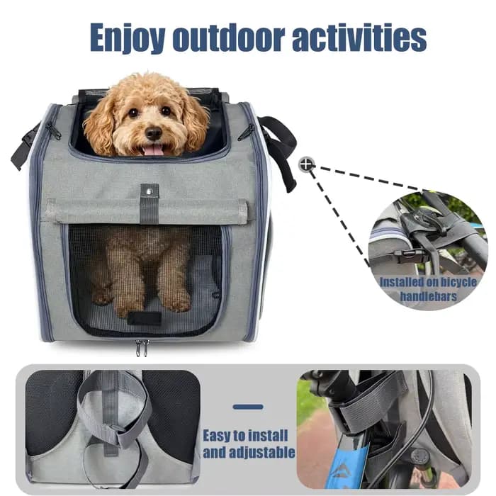 Sac de transport pour vélo et moto, adapté au transport de chats et de chiens, sac à dos portable pour animaux de compagnie pour usage extérieur