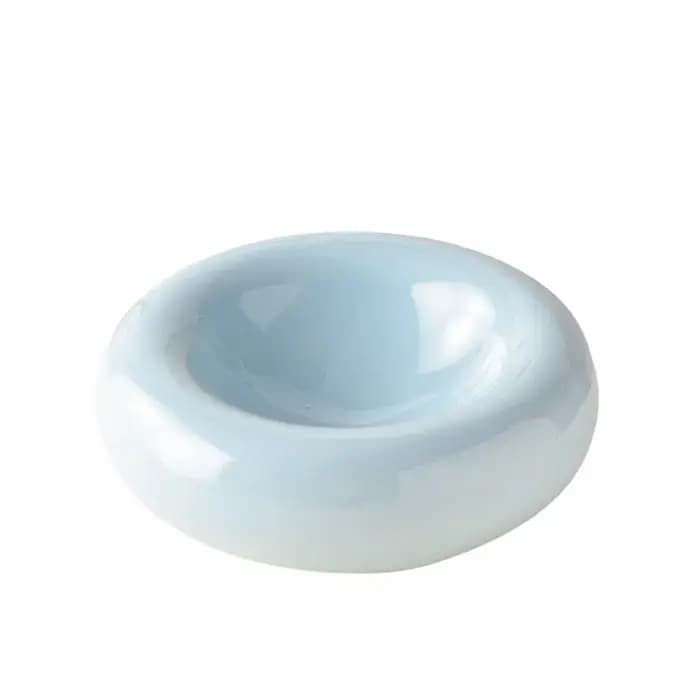 Bol pour chat en céramique lisse de forme donut, à ouverture large, esthétique et multifonctionnel, pour animaux de compagnie