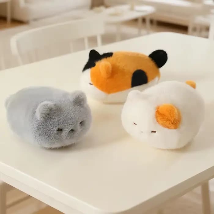 Peluche chat siamois couché noir de 13 cm, jouet réaliste de dessin animé, poupée chaton, animal au toucher artificiel, cadeau d'anniversaire pour enfants et filles