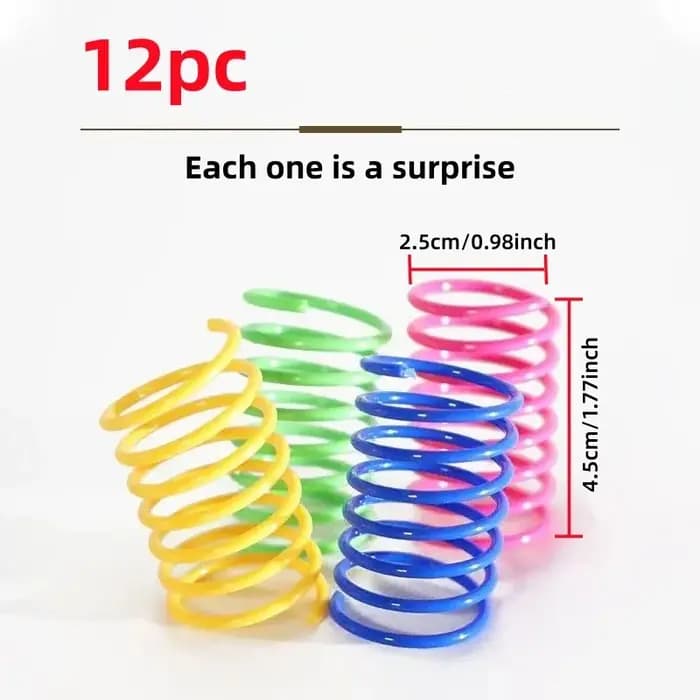 Jouet à ressort pour chat (lot de 24 pièces), ressort en spirale en plastique pour jouets pour chat, utilisé pour tapoter, mordre, chasser et jouer activement et sainement