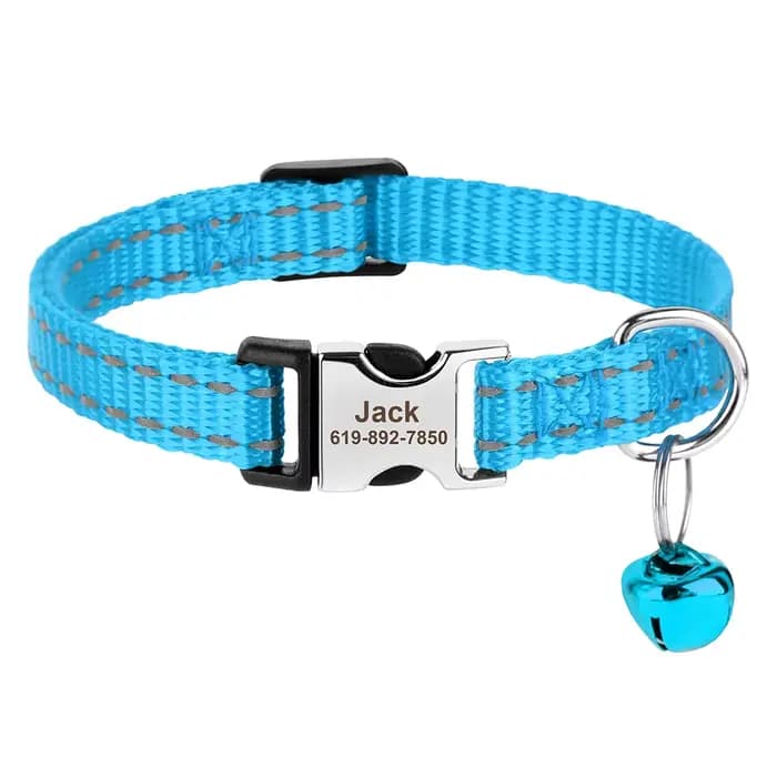 Collier de chat en Nylon personnalisé réglable chiot chaton colliers réfléchissant collier d'identif