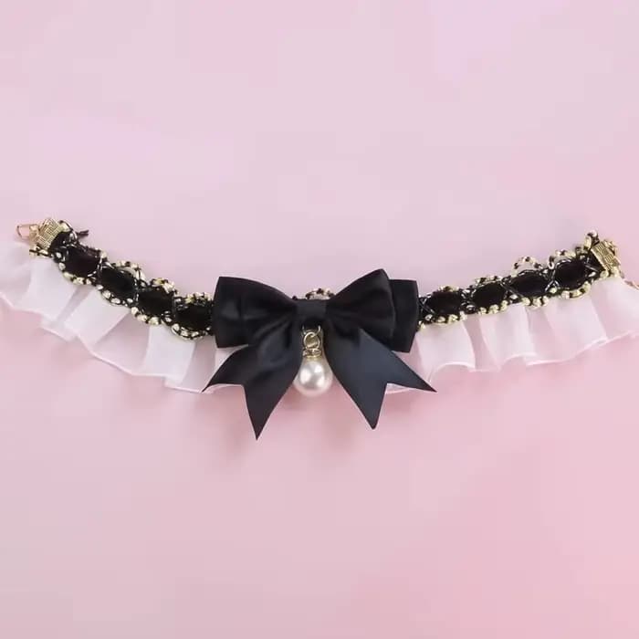Collier de chien mignon nœud en dentelle colliers de chat