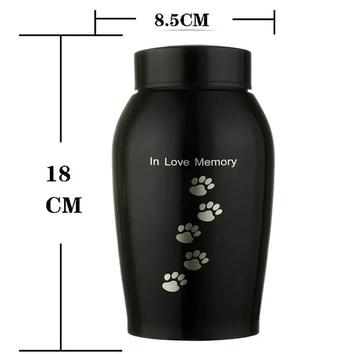 Urnes en acier inoxydable noir et or pour animaux de compagnie, pour chiens, chats, oiseaux, souris,