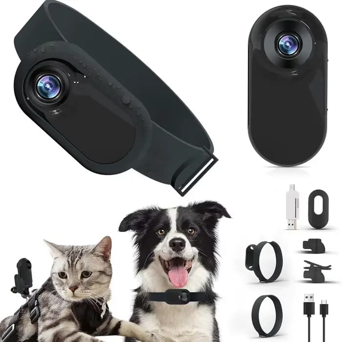Caméra à collier de chat avec écran LCD 0.96 ", résistant à 170, grand angle, animal de compagnie, sport, action, enregistrement vidéo, intérieur, extérieur