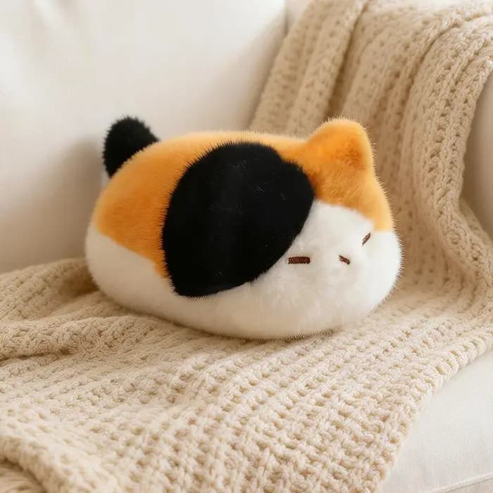 Peluche chat siamois couché noir de 13 cm, jouet réaliste de dessin animé, poupée chaton, animal au toucher artificiel, cadeau d'anniversaire pour enfants et filles