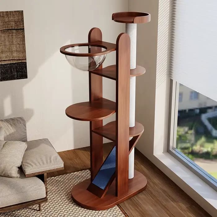 Tour à chat en bois grand modèle arbre