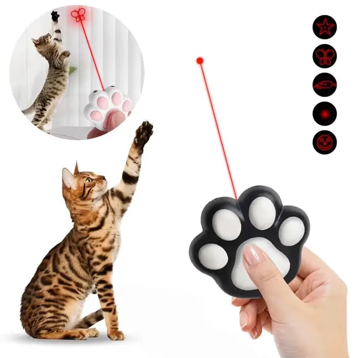 Jouet aste au laser pour animal de compagnie, motif de transformation, LED mignonne, animation lumin