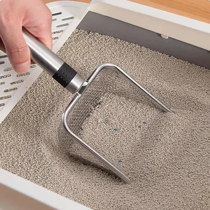 1 pelle à litière pour chat en acier inoxydable – Durable