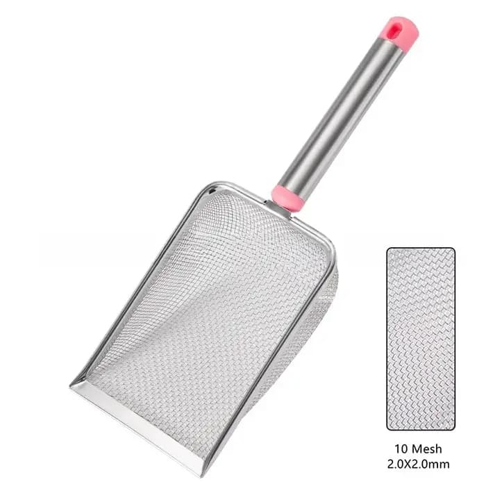 Pelle à litière en acier inoxydable à mailles fines pour chat, pelle antiarina, facile à nettoyer, sable efficace, durable, reptiles, 1 pièce
