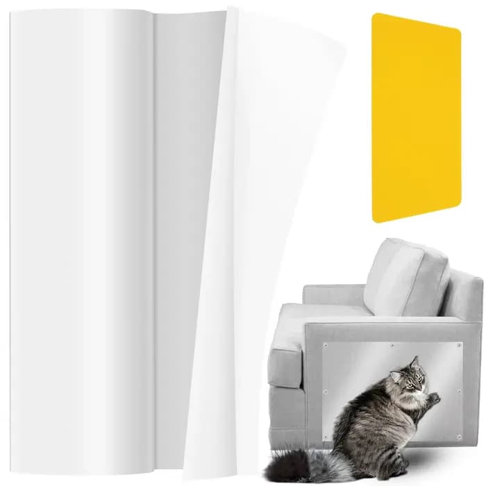 Protecteur de Meubles Anti-Rayures pour Chat, 45x500cm, Ruban Adhésif Transparent en PVC pour Canapé