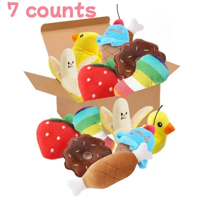 Un ensemble de 7 pièces de jouets sonores pour chiots