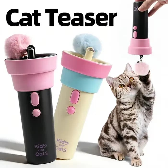 Jouet lanceur électrique pour chat rechargeable par USB, avec corde rétractable, pour soulager l'ennui, baguette interactive pour chat, jouets intelligents pour chat