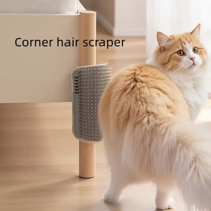 Brosse de massage pour chat, brosse d'angle pour enlever les poils, brosse de beauté pour nettoyer les coins, peigne gratteur amovible pour chaton et chat