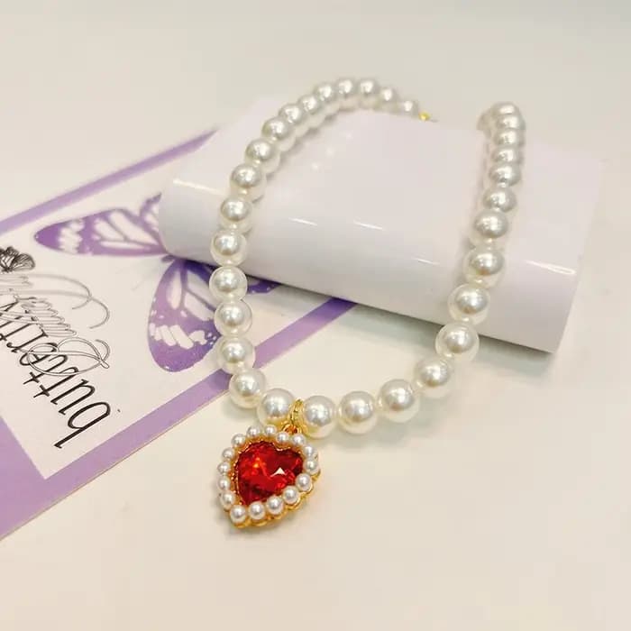 Collier de chat réglable et mignon, avec perles de haute Simulation, pour chatons, collier pour animaux de compagnie, décoration de cou, fournitures pour animaux de compagnie