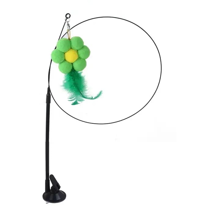 Simulation d'oiseau interactif chat jouet ventouse plume oiseau avec cloche