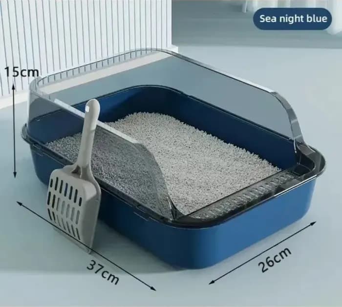 Bac à litière semi-fermé anti-éclaboussures pour chat, bac à sable pour chat, plateau pour chat, toilette pour animaux de compagnie, bassin de nettoyage, pot de litière pour chaton, fournitures pour t