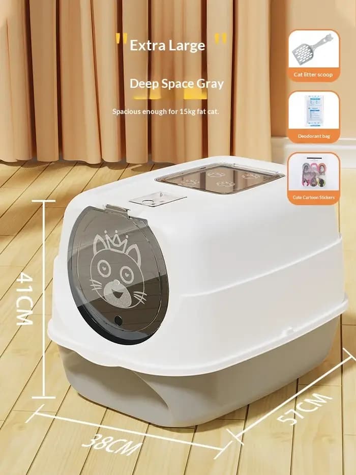 Bac à litière pour chat autonettoyant automatique couvert fermé grand XXL anti-éclaboussures contrôle des odeurs sans poussière facile à nettoyer tapis de capot de confidentialité