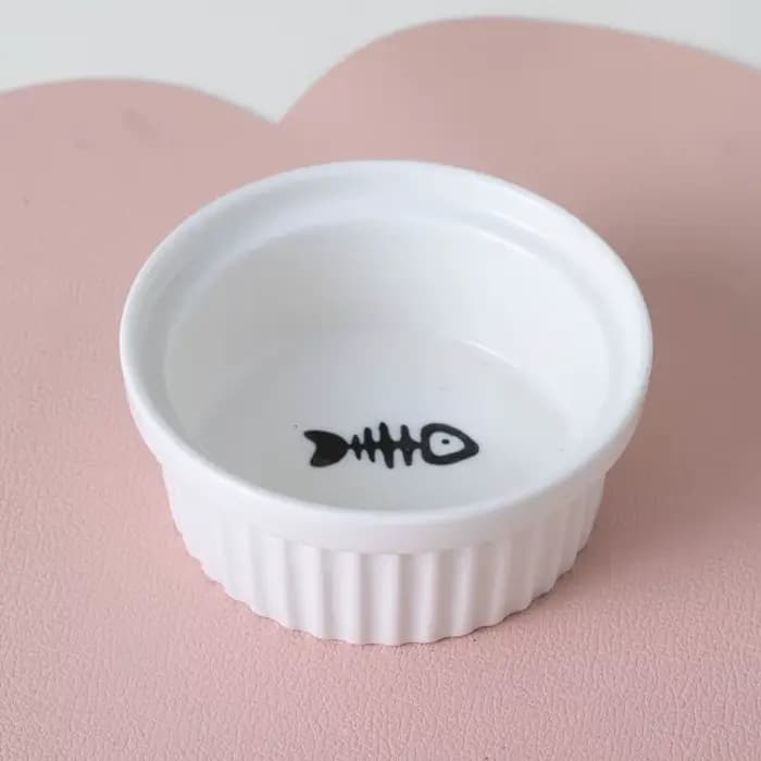 Bol d'alimentation en céramique pour animaux de compagnie, double bol, angle incliné pour contenir d
