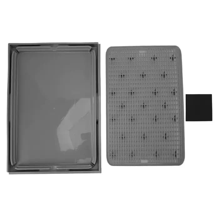 Tapis à litière pour chat spacieux à double couche, lavable, antidérapant, pour attraper les déchets