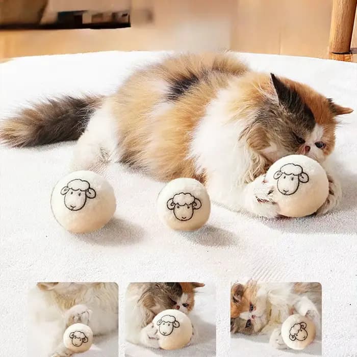 Jouets de balle de chat en laine