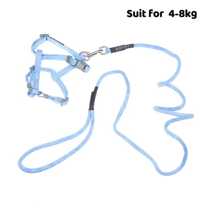 Harnais pour chaton réglable anti-évasion en tissu doux avec collier, laisse et accessoires de traction pour petit chat d'extérieur