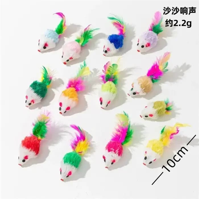 5 pièces hochet chat souris jouets également préfabriqués herbe-aux-chats fausse fourrure