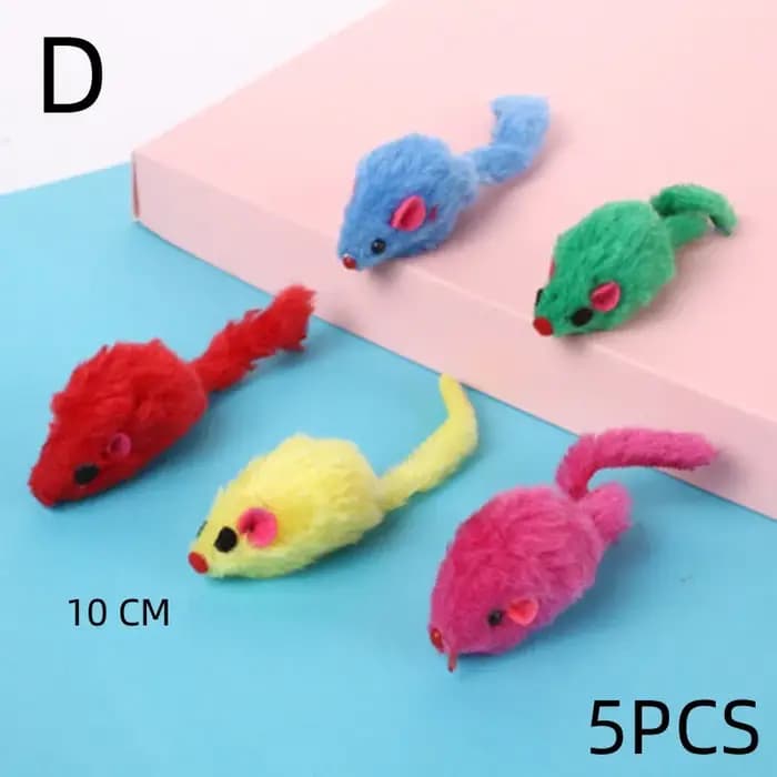 5 pièces en peluche Simulation souris chat jouets animal de compagnie taquin