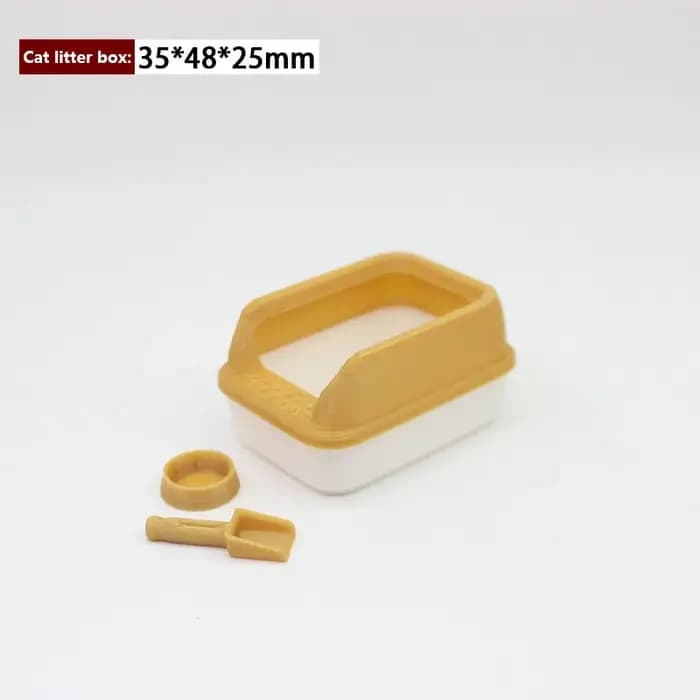 Litière Miniature pour Chat, Maison de Courses, Modèle de Mini Pelle, Fournitures pour Animaux de Compagnie, Beurre, Bricolage, Accessoires de Décoration, Jouet, 3 Pièces/Ensemble, 1:12