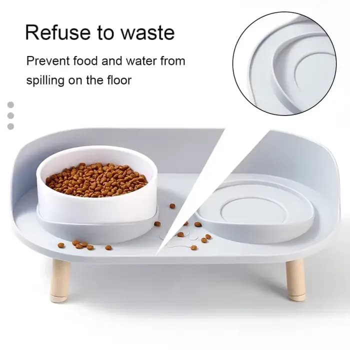 Mangeoires alimentaires pour animaux de compagnie chat Double bols mangeoire hauteur réglable chats chiens abreuvoir bol d'eau plat alimentation surélevée chaton fournitures